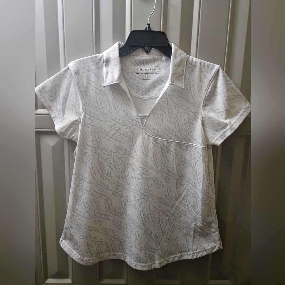 Pebble Beach Womens Medium Dry-Luxe Performance Golf Shirt